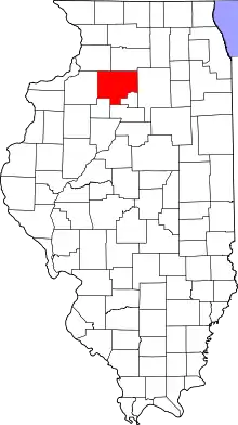 Bureau County's location in Illinois