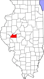 Cass County's location in Illinois