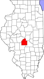 Christian County's location in Illinois