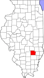 State map highlighting Clay County