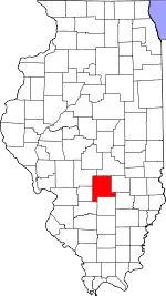 State map highlighting Fayette County