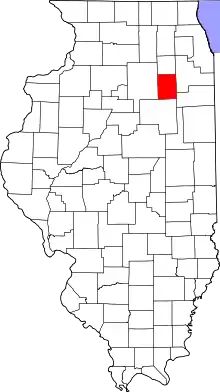 State map highlighting Grundy County