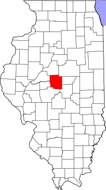 State map highlighting Logan County