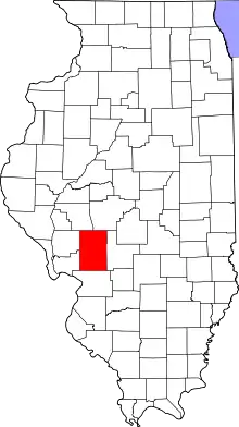 State map highlighting Macoupin County