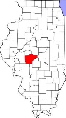 State map highlighting Sangamon County