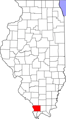 Map of Illinois highlighting Union County