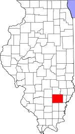 Map of Illinois highlighting Wayne County