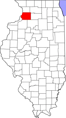 State map highlighting Whiteside County