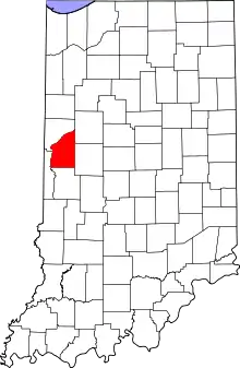 State map highlighting Fountain County