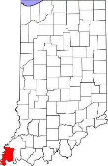 State map highlighting Posey County