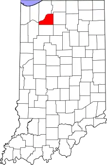 State map highlighting Starke County