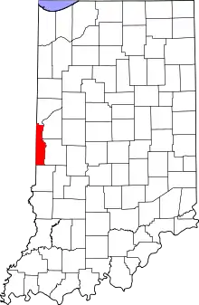 Location of Vermillion County in Indiana