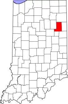 State map highlighting Wells County