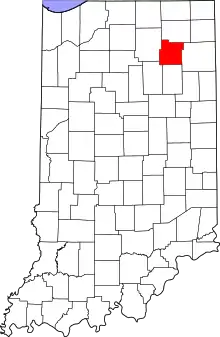 State map highlighting Whitley County