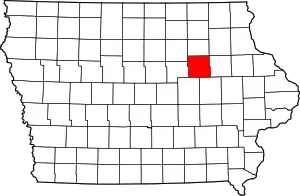 State map highlighting Black Hawk County