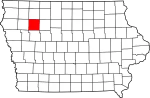 State map highlighting Buena Vista County