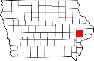 State map highlighting Cedar County