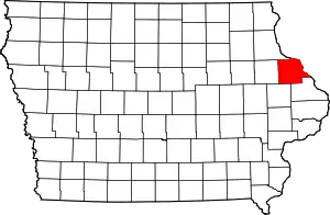 State map highlighting Dubuque County