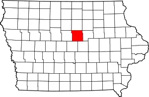 State map highlighting Hardin County