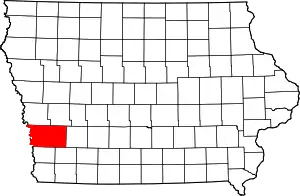 State map highlighting Pottawattamie County