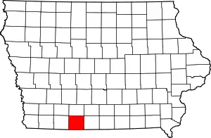 Map of Iowa highlighting Ringgold County