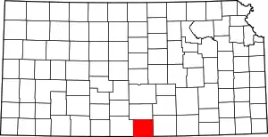 State map highlighting Harper County