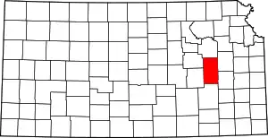 State map highlighting Lyon County