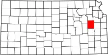 Map of Kansas highlighting Osage County