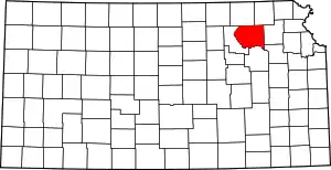 State map highlighting Pottawatomie County