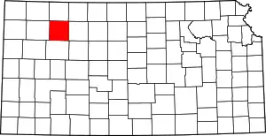 Map of Kansas highlighting Sheridan County