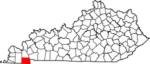 State map highlighting Calloway County