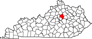 State map highlighting Fayette County