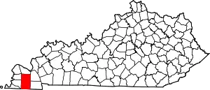 State map highlighting Graves County