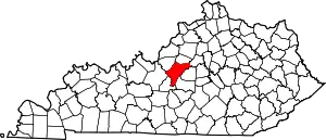 State map highlighting Nelson County