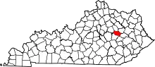 State map highlighting Powell County