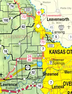 KDOT map of Leavenworth County (legend)