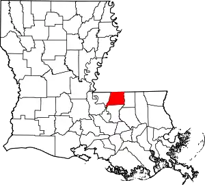 State map highlighting East Feliciana Parish