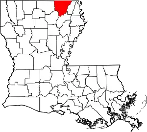 State map highlighting Morehouse Parish