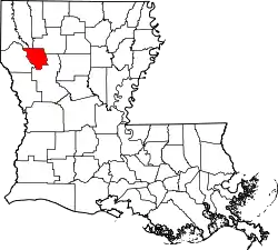 State map highlighting Red River Parish