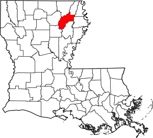 State map highlighting Richland Parish