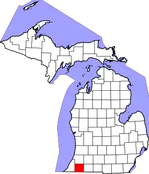 State map highlighting Cass County