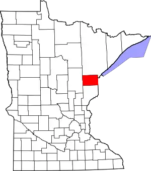 Map of Minnesota highlighting Carlton County