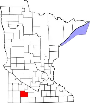 State map highlighting Cottonwood County