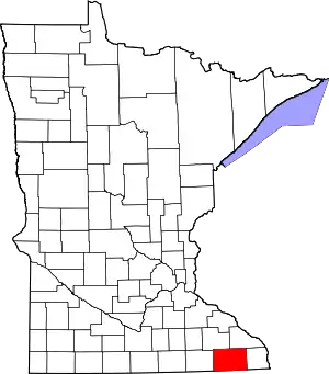 State map highlighting Fillmore County