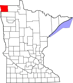 State map highlighting Kittson County