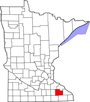 State map highlighting Olmsted County