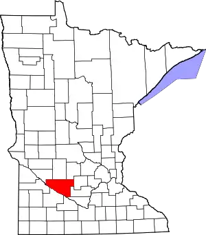 State map highlighting Renville County