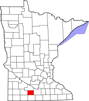 State map highlighting Watonwan County