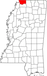 State map highlighting DeSoto County