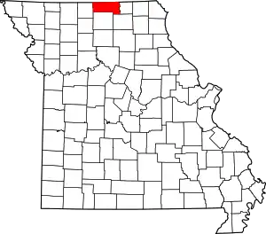 Map of Missouri highlighting Putnam County